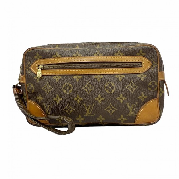Louis Vuitton Clutch Monogram Bag Brown Marly GM Dragonne - Picture 1 of 9